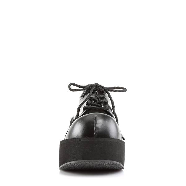 Demonia Women's Dank-101 Platform Shoes - Black Vegan Leather D7842-36US Clearance